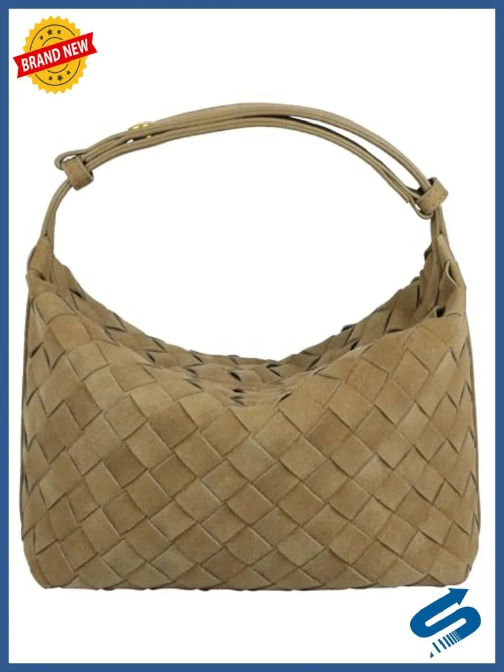 Faux Suede Woven Hobo Handbag Women's Small Shoulder Purse Adjustable Strap
